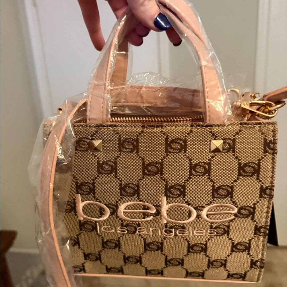 Bebe Beige and Pink Mini Bag